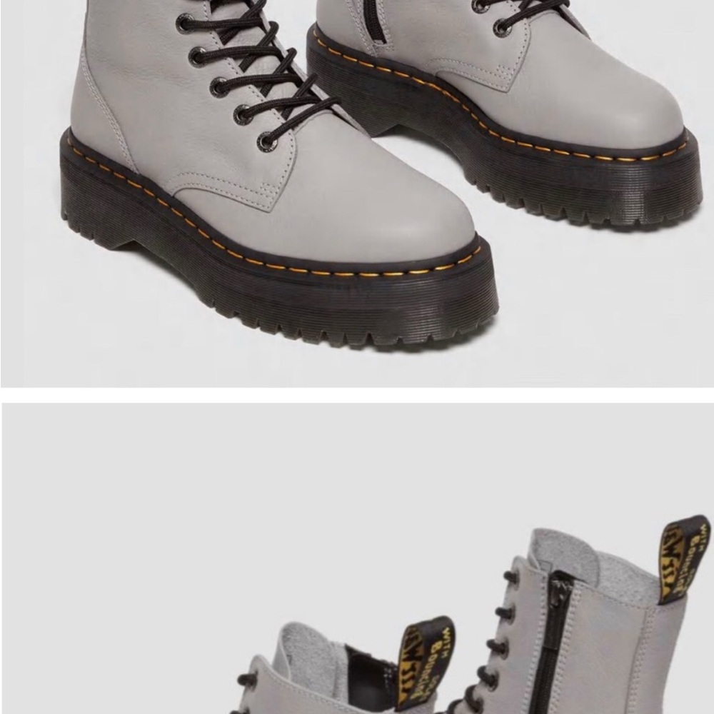Dr. Martens Gray Leather Women's Boots